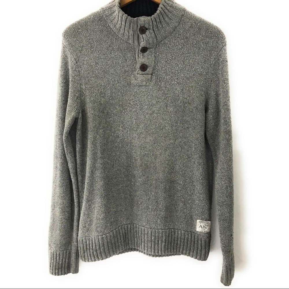 Aeropostale Mens Gray Pullover Sweater, Medium